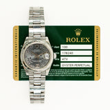 Rolex Datejust 178240 Dark Rhodium Flower Dial Jan 2014