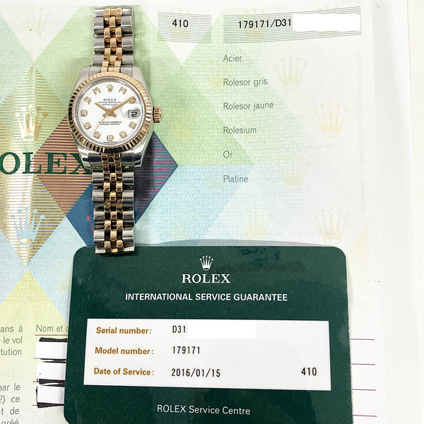 Rolex Datejust 179171 White Diamond Dial 