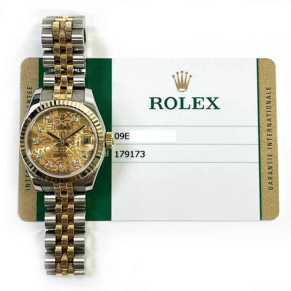 Rolex Datejust 179173 Champagne Diamond Dial Jul 2016