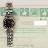Rolex Datejust 26mm Steel and White Gold 69174G Black Diamond Dial Aug 1999 - View 2