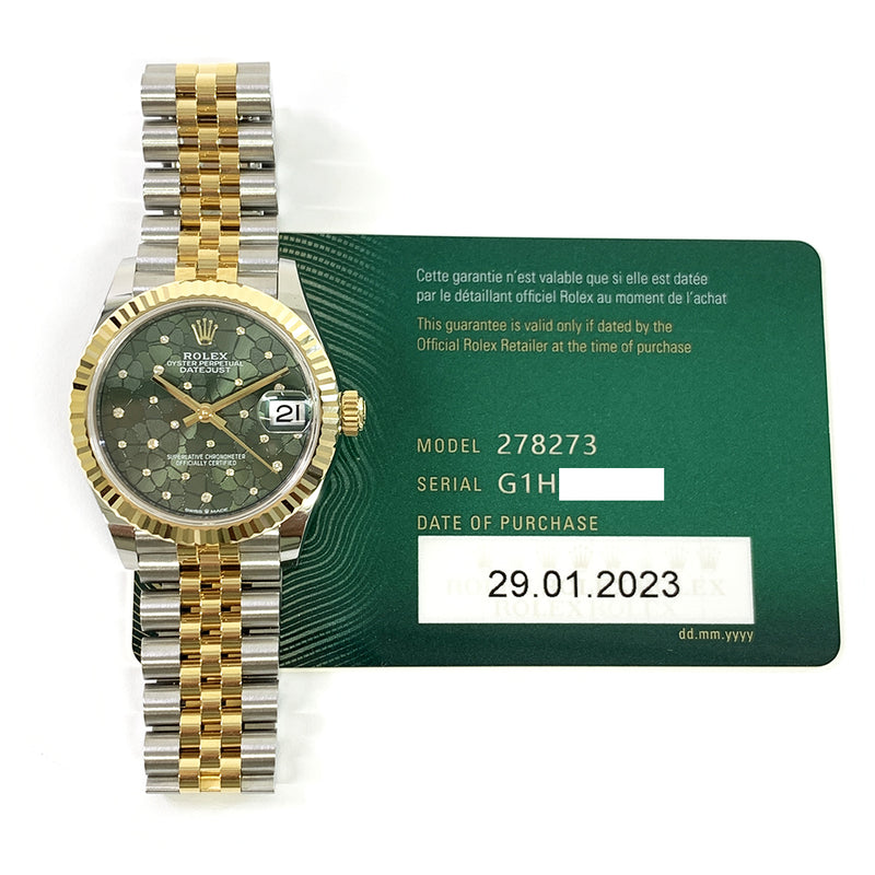 Rolex Datejust 278273 Green Flore Dial Jan 2023