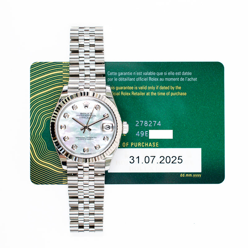 Rolex Datejust 278274NG MOP Diamond Dial Jul 2025