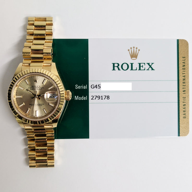 Rolex Datejust 279178 Champagne Dial Jun 2020
