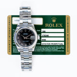 Rolex Datejust 31mm Steel 178240 Black Roman Dial Feb 2009