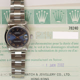 Rolex Datejust 31mm Steel 78240 Blue Roman Dial Jan 2002 - View 2