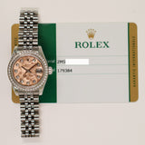 Rolex Datejust 31mm Steel and Yellow Gold 179384RBR Pink Diamond Dial Feb 2015 - View 2