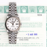 Rolex Datejust 36 16234G Silver Diamond Dial Aug 1999