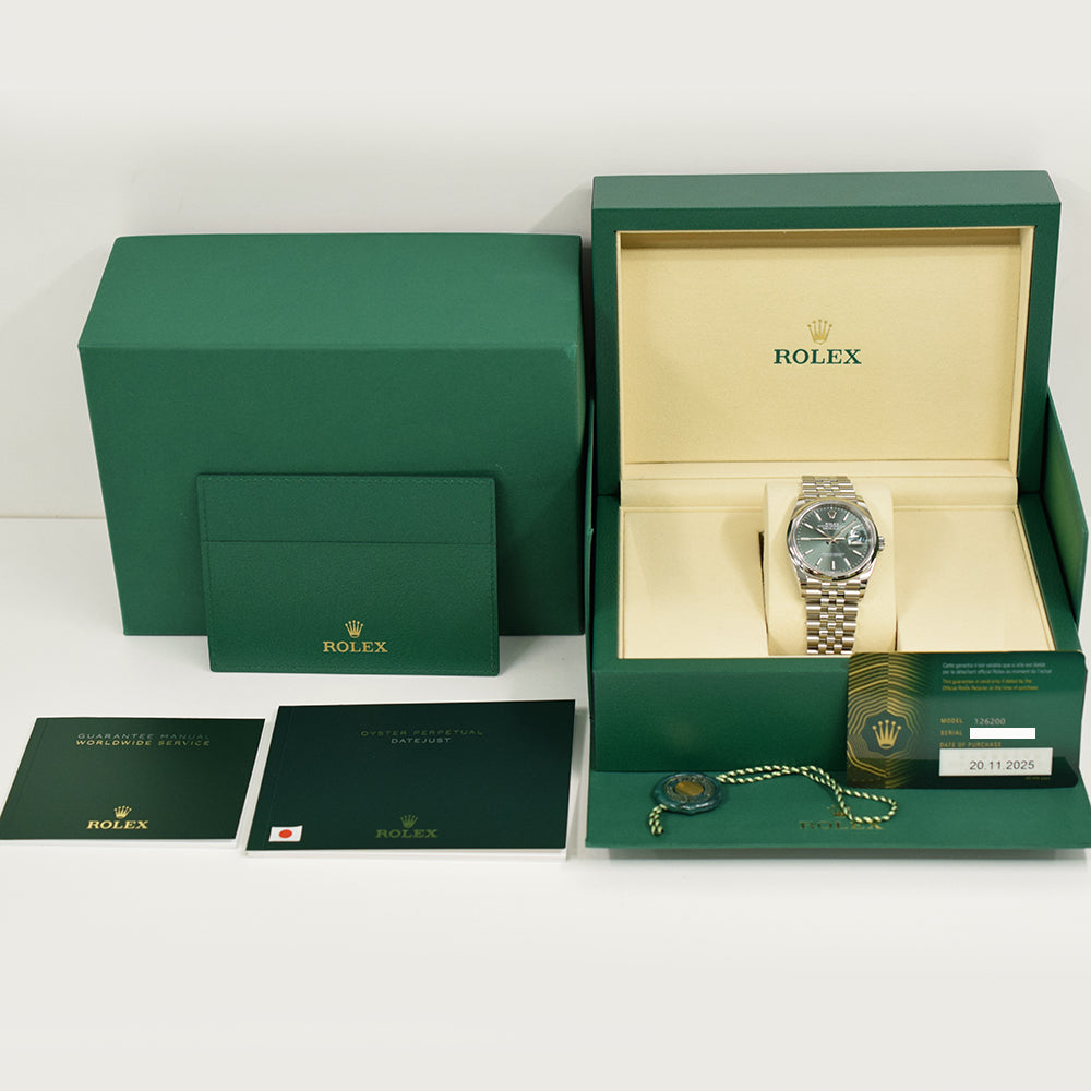 Rolex Datejust 36mm 126200 Mint Green Dial Nov 2025 – CHRONONATION