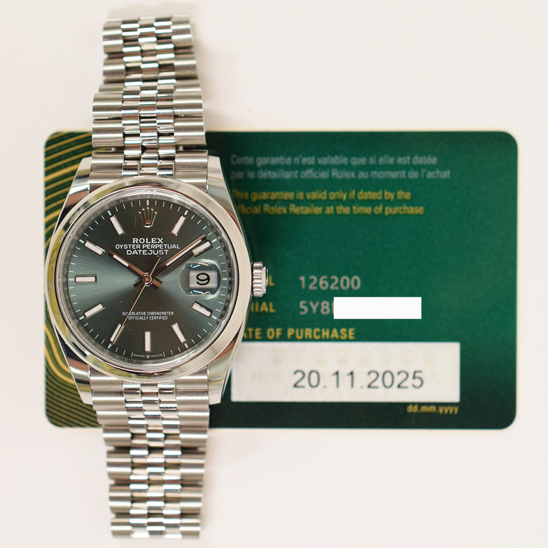 Rolex Datejust 36mm 126200 Mint Green Dial Nov 2025 – CHRONONATION