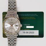 Rolex Datejust 36mm 126234 Silver Jubilee Dial Sep 2023 - View 2