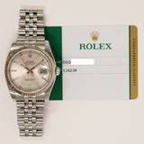 Rolex Datejust 36mm Steel and White Gold 116234 Silver Dial Apr 2015 - View 2