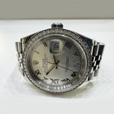 Rolex Datejust 36mm Steel and White Gold 126284RBR Silver VI&IX Diamond Dial Aug 2021 - View 3