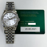 Rolex Datejust 36mm Steel and White Gold 126284RBR Silver VI&IX Diamond Dial Aug 2021 - View 2