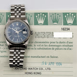 Rolex Datejust 36mm Steel and White Gold 16234 Blue Dial Apr 1994 - View 2