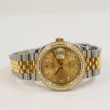 Rolex Datejust 36mm Steel and Yellow Gold 126283RBR Champagne Diamond Dial Jul 2021 - View 3