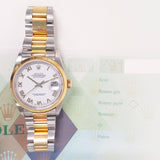 Rolex Datejust 36mm Steel and Yellow Gold 16203 White Roman Dial Oct 2003 - View 2