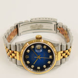 Rolex Datejust 36mm Steel and Yellow Gold 16233G Blue Ombre Diamond Dial Apr 1999 - View 3