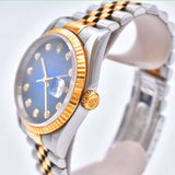 Rolex Datejust 36mm Steel and Yellow Gold 16233G Blue Ombre Diamond Dial Apr 1999 - View 4