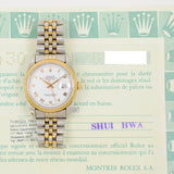 Rolex Datejust 36mm Steel and Yellow Gold 16233 White Roman Dial Mar 1990 - View 2