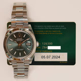 Rolex Datejust 41mm 126300 Green Dial Jul 2024 - View 2