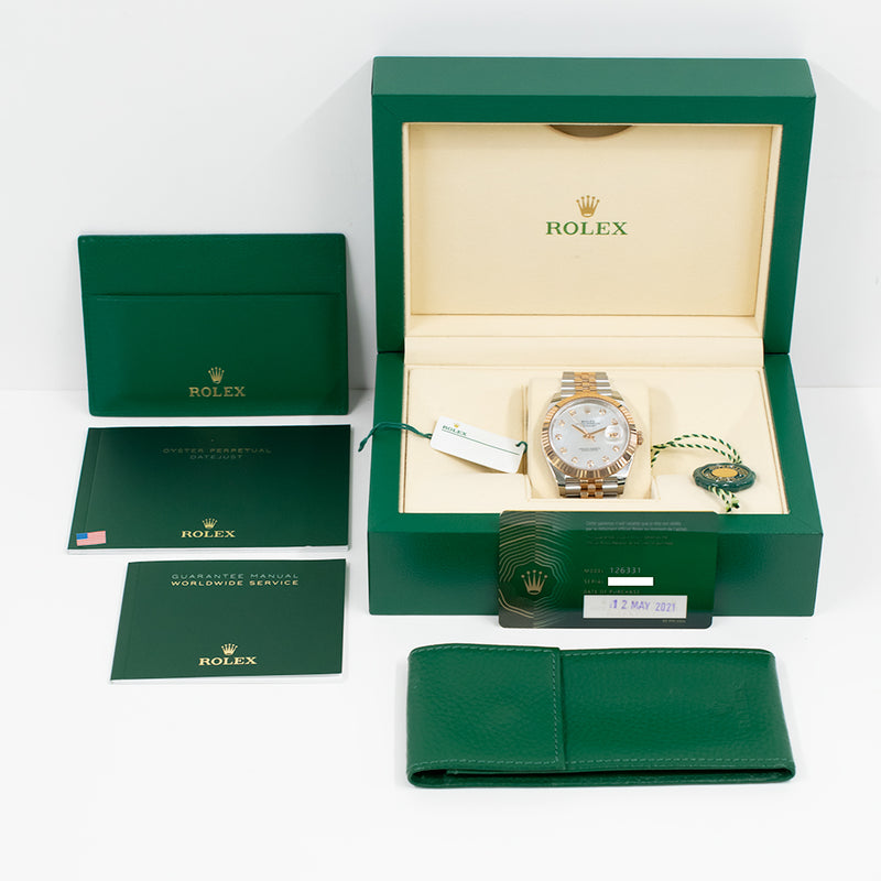 Rolex Datejust 41mm 126331NG MOP Diamond Dial May 2021 – CHRONONATION