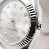 Rolex Datejust 41mm Steel and White Gold 116334G Silver Diamond Dial Sep 2010 - View 4