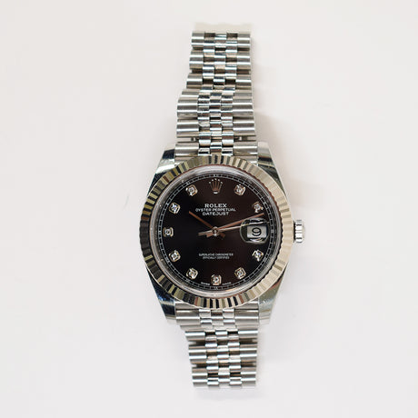 Rolex Datejust 41mm Steel and White Gold 126334 Black Diamond Dial Jul 2018 - View 1