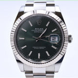 Rolex Datejust 41mm Steel and White Gold 126334 Mint Green Dial Apr 2023 - View 3