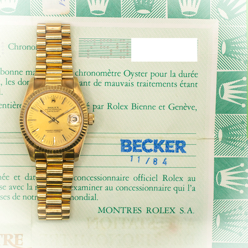 Rolex Datejust 68278 Champagne Dial Nov 1984