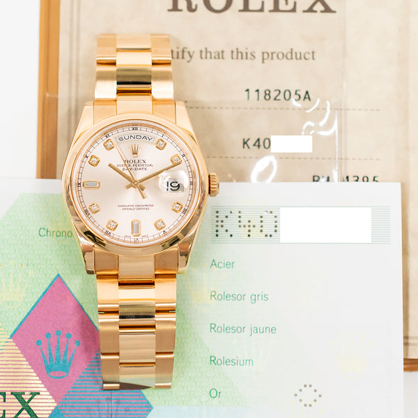 Rolex Day-Date 118205 Pink Diamond Dial Jul 2003