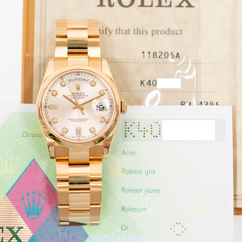 Rolex Day-Date 118205 Pink Diamond Dial Jul 2003