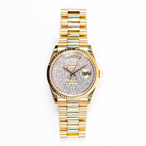 Rolex Day-Date 118238 Pave Diamond Dial Nov 2007