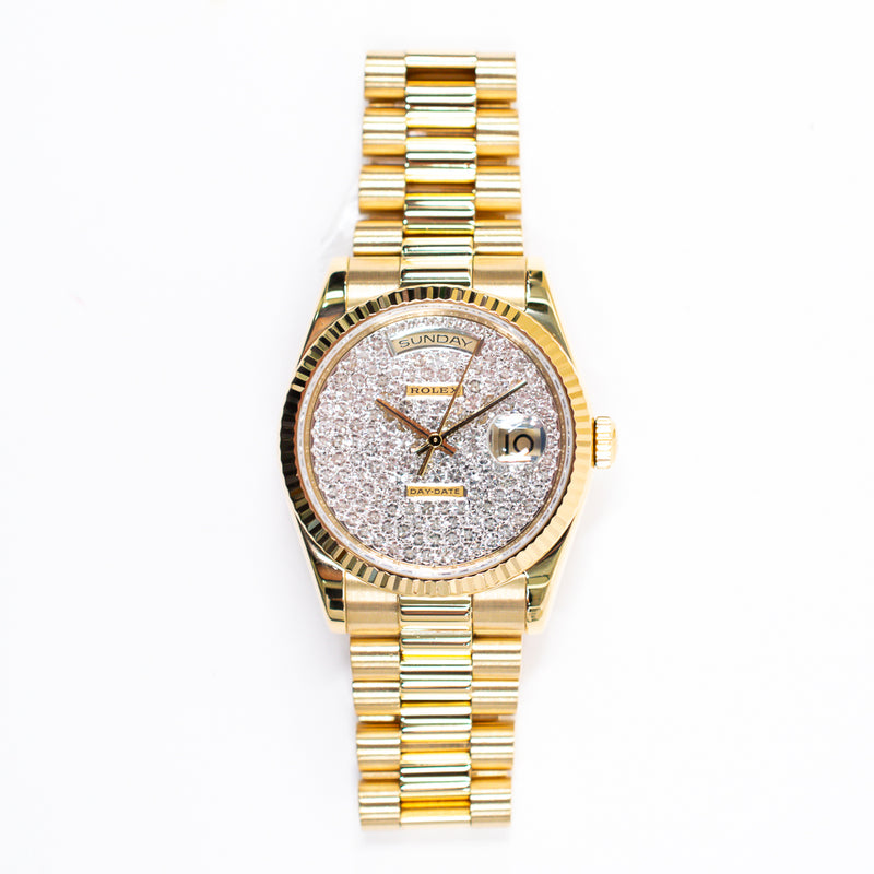 Rolex Day-Date 118238 Pave Diamond Dial Nov 2007