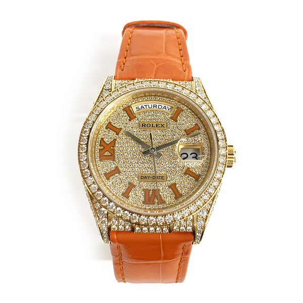 Rolex Day-Date 128158RBR Pave Diamond Dial Jan 2023