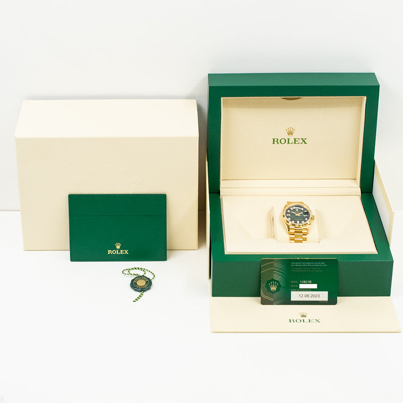 Rolex Day-Date 128238A Green Diamond Dial Aug 2023