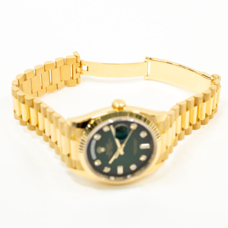 Rolex Day-Date 128238A Green Diamond Dial Aug 2023