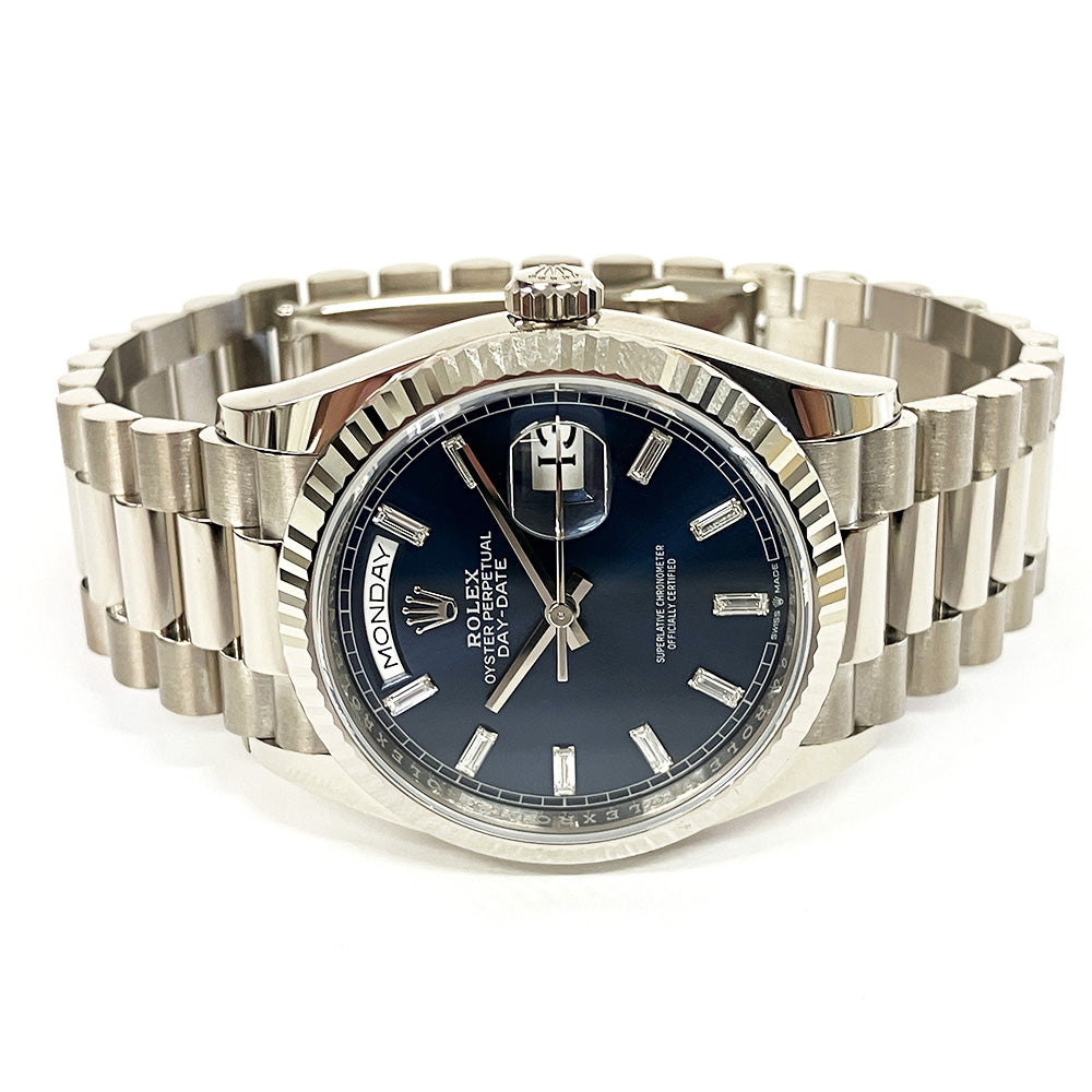 Rolex Day-Date 128239 Blue Baguette Diamond Dial Dec 2024