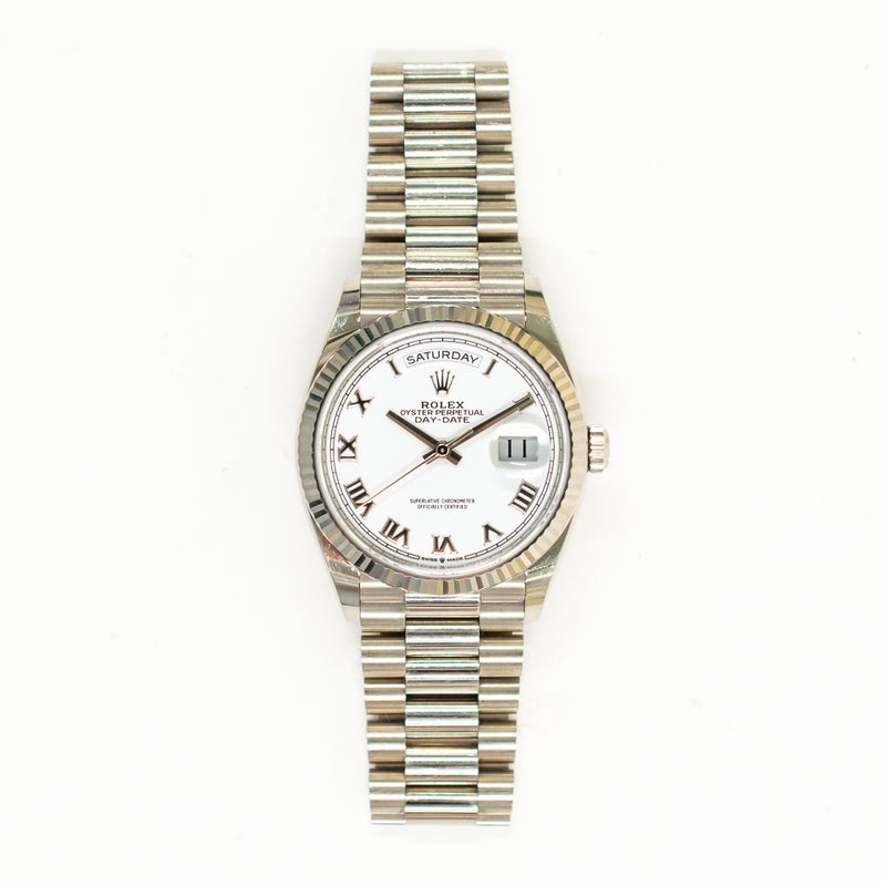 Rolex Day-Date 128239 White Roman Dial Sep 2021 – CHRONONATION