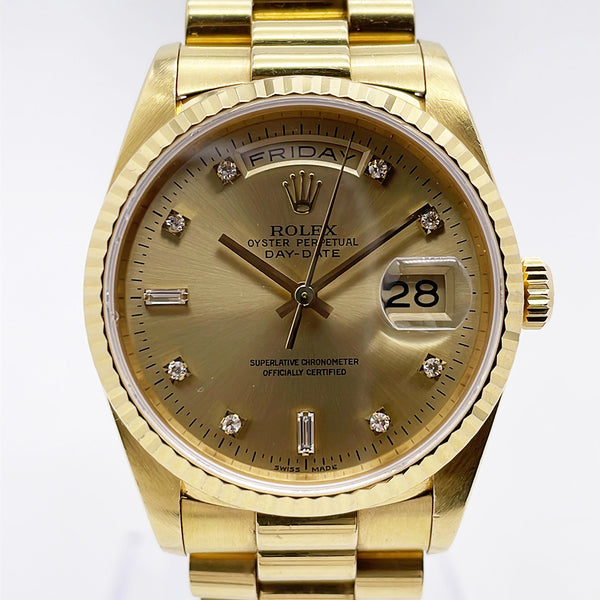 Rolex Day-Date 18038 Champagne Diamond Dial