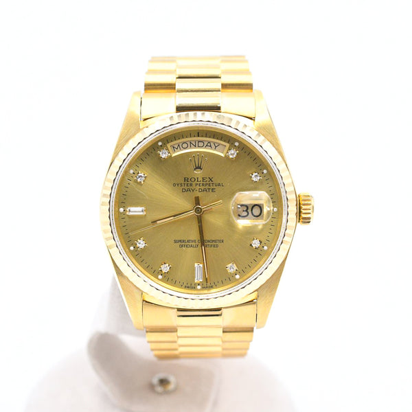 Rolex Day-Date 18038 Champagne Diamond Dial Jul 1988