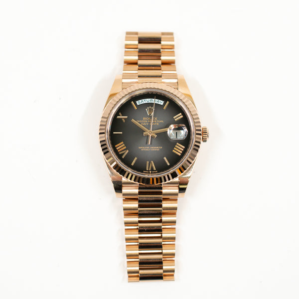 Rolex Day-Date 228235 Black Roman Dial Mar 2025