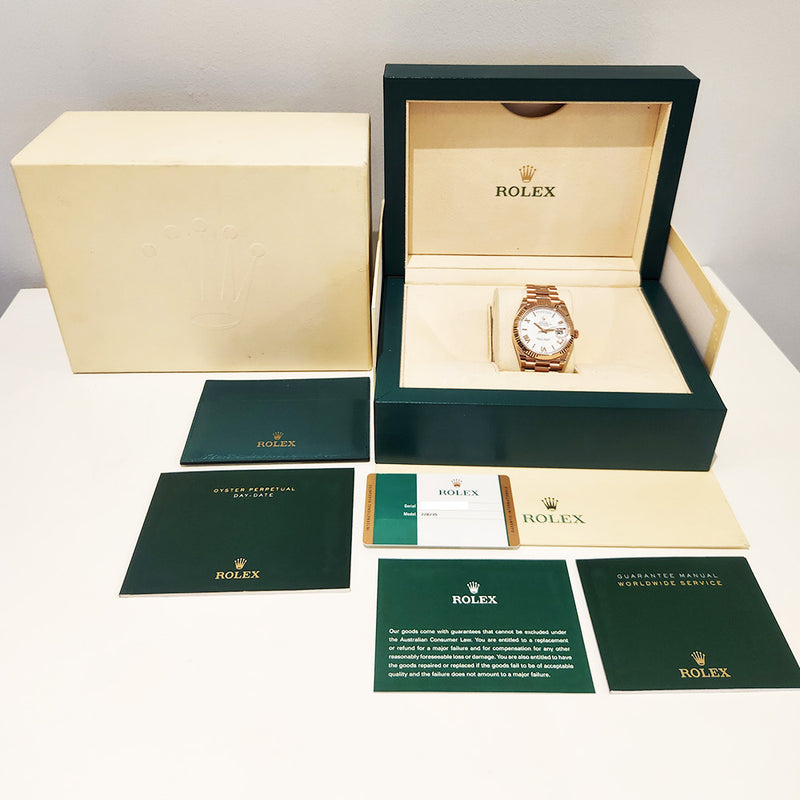 Rolex Day-Date 228235 White Roman Dial Mar 2018