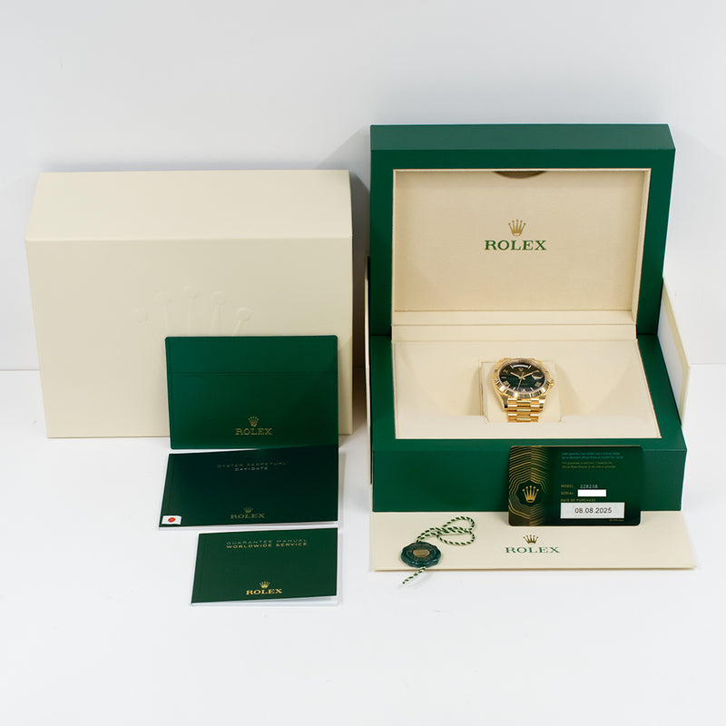 Rolex Day-Date 228238 Green Ombre Roman Dial Aug 2025