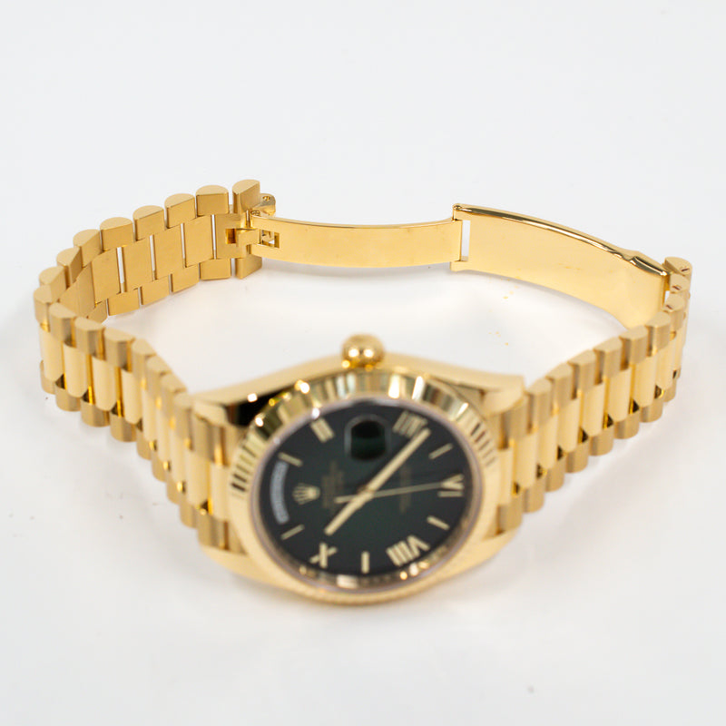 Rolex Day-Date 228238 Green Ombre Roman Dial Aug 2025