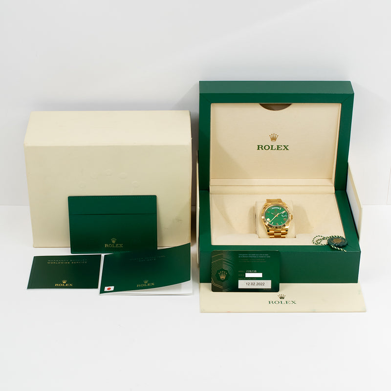 Rolex Day-Date 228238 Green Roman Dial Feb 2022