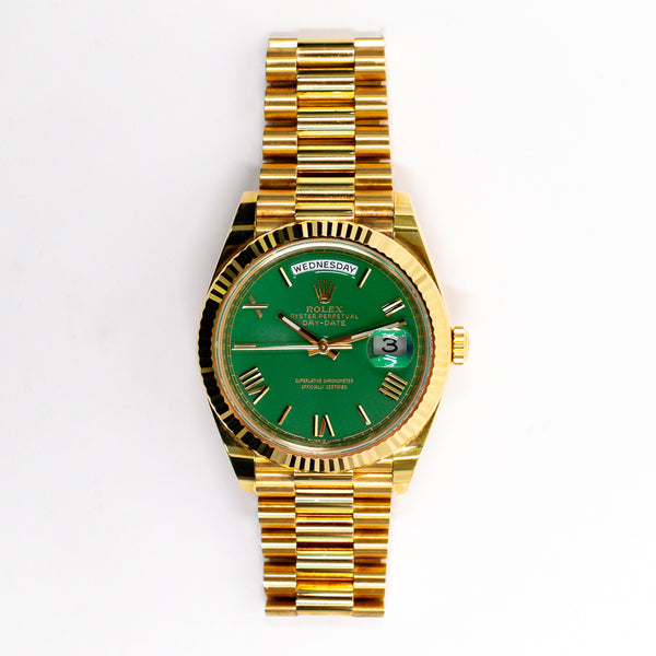 Rolex Day-Date 228238 Green Roman Dial Feb 2022