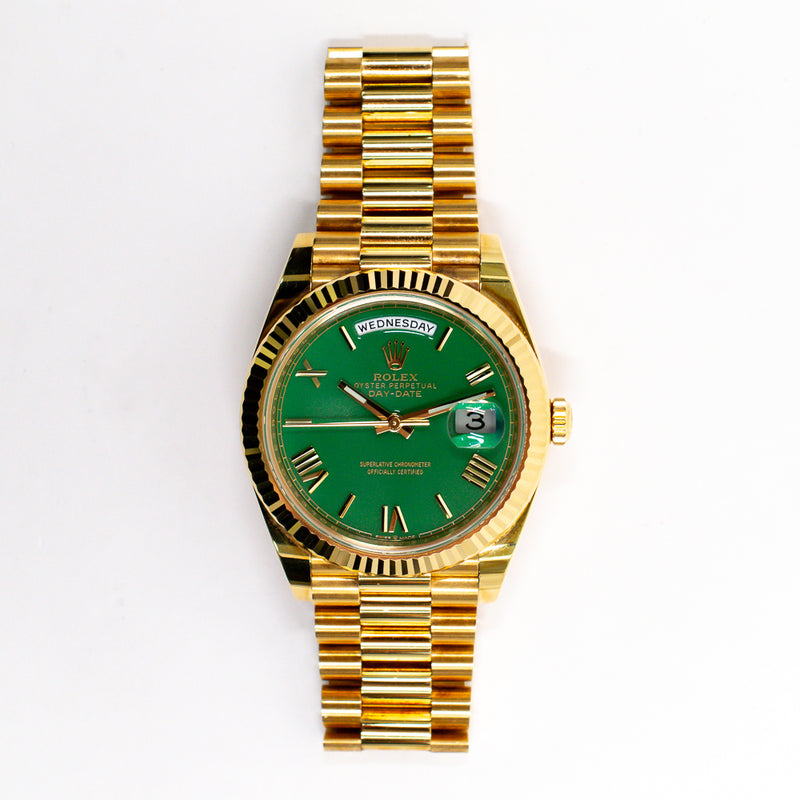 Rolex Day-Date 228238 Green Roman Dial Feb 2022