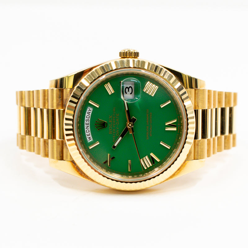 Rolex Day-Date 228238 Green Roman Dial Feb 2022
