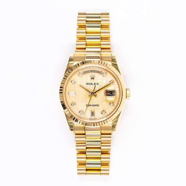 Rolex Day-Date 36mm 118238NCA Champagne Jubilee Diamond Dial