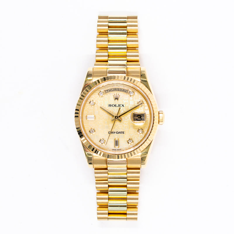 Rolex Day-Date 36mm 118238NCA Champagne Jubilee Diamond Dial